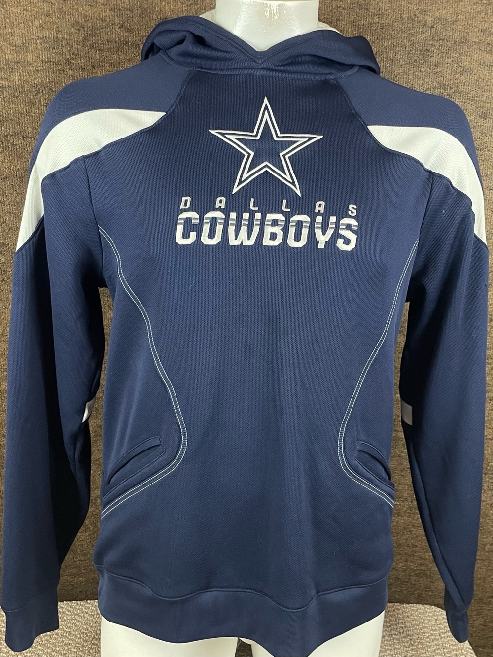 Dallas Cowboys Reebok Hoodie Men’s Medium On Field Embroidered Navy NFL D39